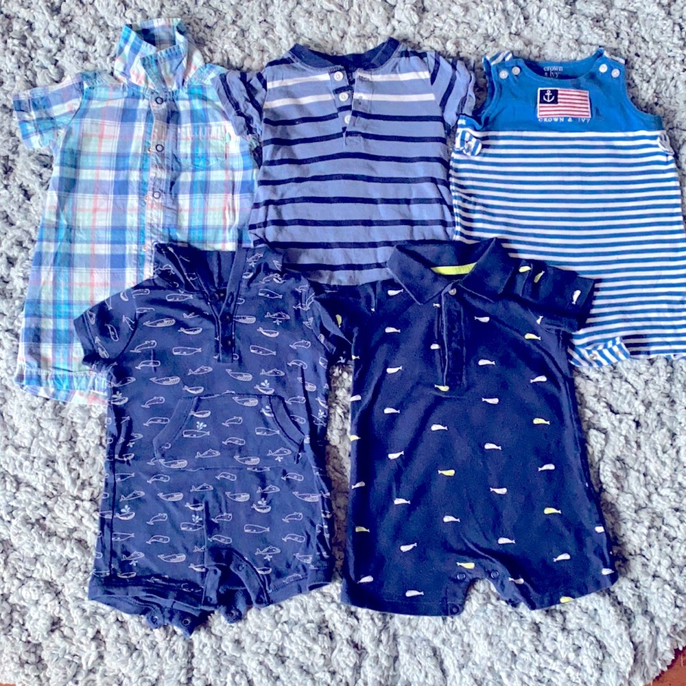 Nautical Summer Boys lot 12mo Carter’s Crown&Ivy smoke free home